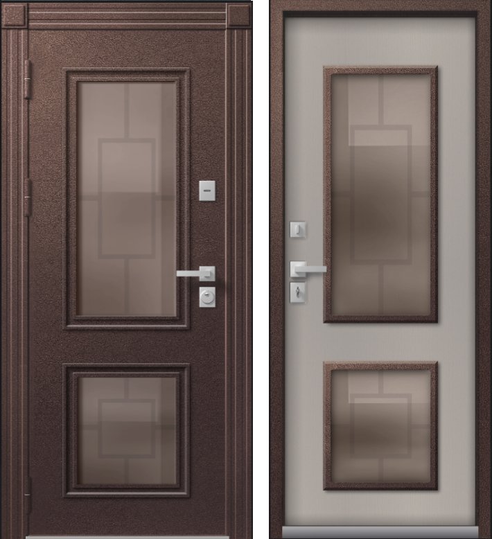 Дверь Термо Premium 1 Шоколадный Муар - Кашемир Грей DIS007383
