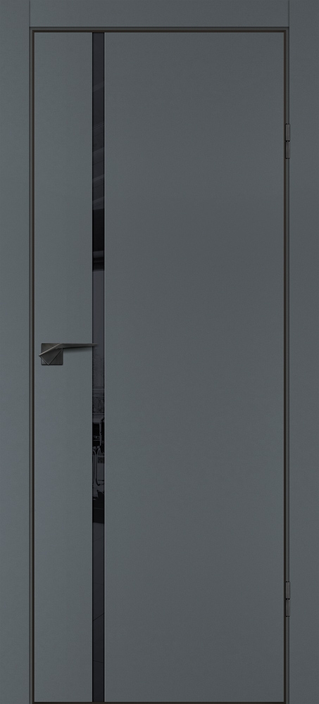 Фото Межкомнатная дверь P-22  кромка ABS черная c 4-х ст. Графит матовый