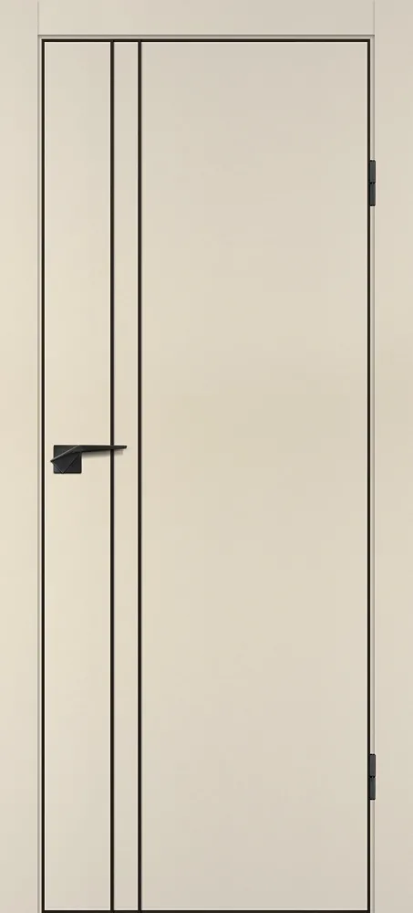 Межкомнатная дверь П-20 кромка АБС черная c 4-х ст. Бежевый матовый