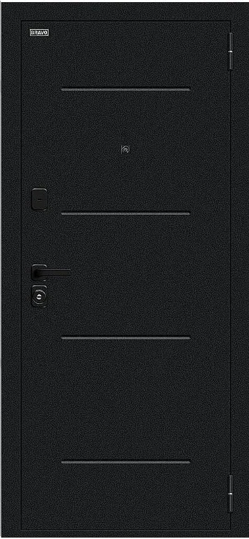 Товар Дверь Браво Техно/SBlack Букле черное/White Silk DIS007420